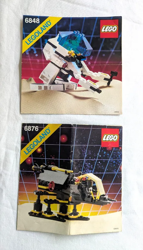 (2) Vintage 1988 Lego Instuction Manual Book Booklet Sheet Legoland 6848 + 6876