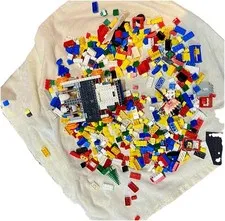 Vintage LEGO DUPLO Red Storage Container & Regular Legos 1987 3lbs 5oz