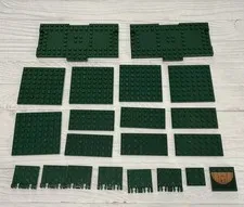 LEGO DARK GREEN LOT 21 PCS 8X16 8X8 4X8 4X5 PLATE BASE HINGE VARIETY