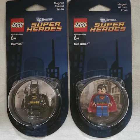 LEGO DC Super Heroes Magnet Minifigure Lot Batman & Superman 850664