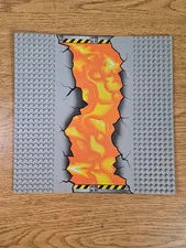 LEGO Baseplate Cracked Road Lava Fire 32x32 Set 1349 Steven Spielberg Moviemaker