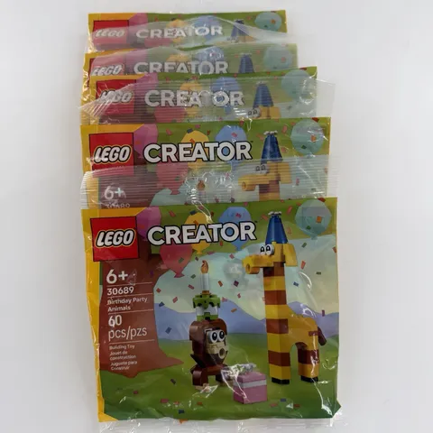 LEGO Creator Birthday Party Animals 60 pcs Lot Of 5 Factory Sealed Building New