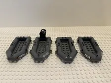 (4) LEGO Rubber Raft Life Boat Row Boat Lot-DARK GRAY-#30086