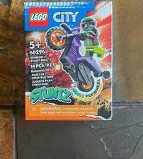 LEGO City Stuntz 60296 Wheelie Stunt Bike Complete Set 14 pcs Age 5+