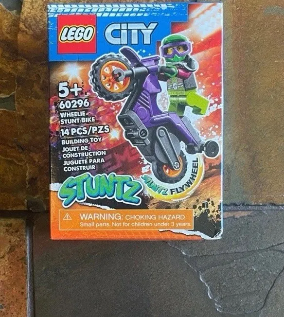 LEGO City Stuntz 60296 Wheelie Stunt Bike Complete Set 14 pcs Age 5+