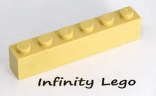20 LEGO Tan / Beige Bricks 1 x 6 (3009) - (20 Pieces)