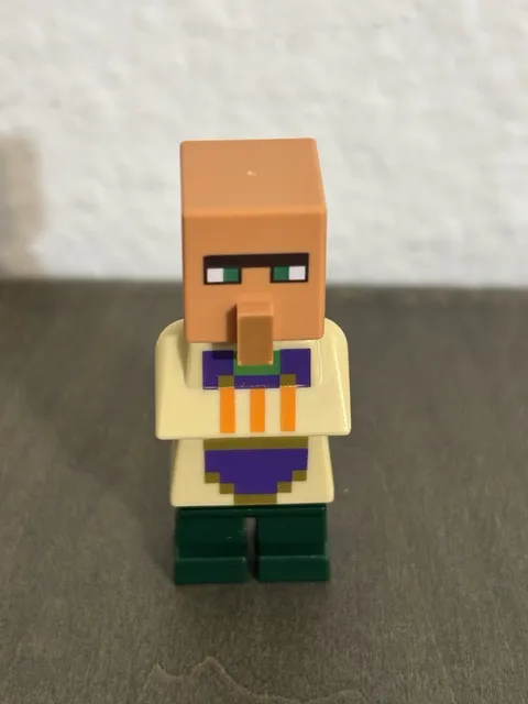 Lego Minecraft Illager Raid Villager Cleric Tan Top Purple Apron min076 Mini Fig