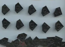 LEGO x 20 Black Wedge, Plate 2 x 2 Cut Corner 26601