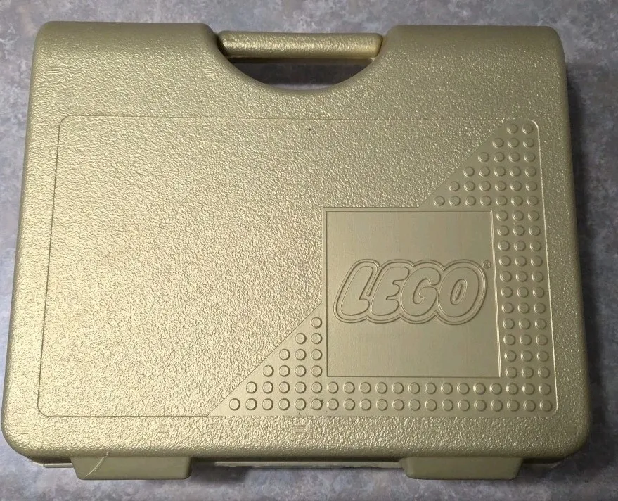 Vintage LEGO Plastic Carrying Case GOLD Storage Box Container 1997 EUC