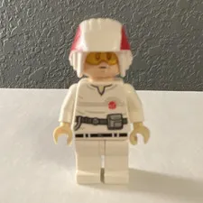 LEGO White Minifigure with White Helmet, Red Stripes