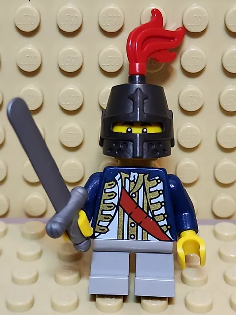 LEGO Castle Minifigure cas476a Red Sash Short Gray Legs from 9349 minifig 