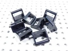 LEGO Lot of 8 Black 1x2 Modified Plates w/ Handle on Top BR