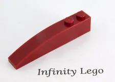 6 LEGO Dark Red Slope Curved Top 6 x 1 (41762 42022) - 6 Pieces
