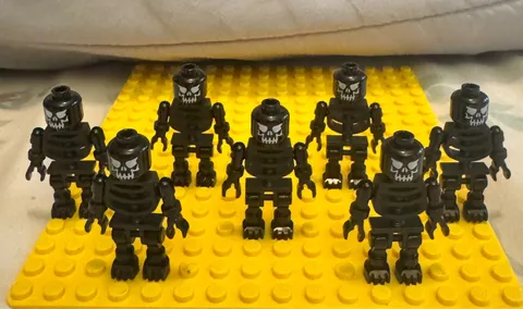 LEGO gen013 Black Skeleton Lot (7) Wiggle Arms Rare Harry Potter Vintage Figures