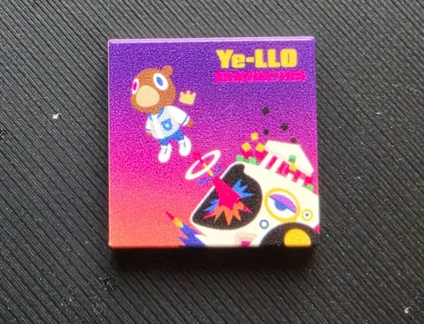 Kanye West Graduation Parody album cover Custom printed LEGO 2x2 tile