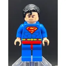 LEGO DC Super Heroes Superman Minifigure Sh0156 Blue Suit Heat Vision Head