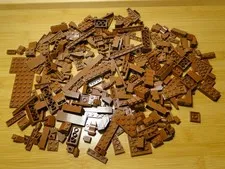 Lego Brown Mixed Parts Pieces Bricks Plates Lot