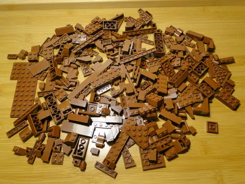 Lego Brown Mixed Parts Pieces Bricks Plates Lot