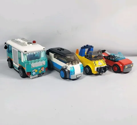 4 Lego City Vehicles 60257 60232 60291 As Is Parts Pieces 