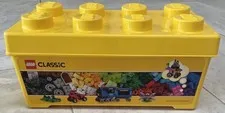 LEGO STORAGE BRICK CASE 8 STUD LG PLASTIC CONTAINER BIN BOX EMPTY STACKABLE YELW