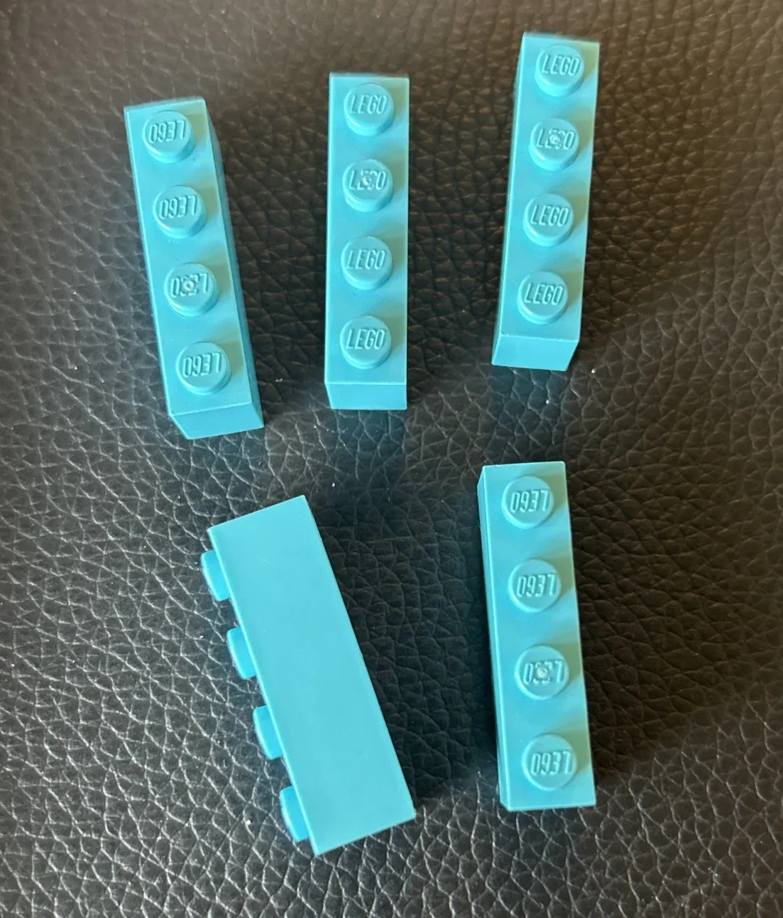 Lot Of 5 Lego 1x4 Brick 3010 Medium Azure Replacement Parts Set