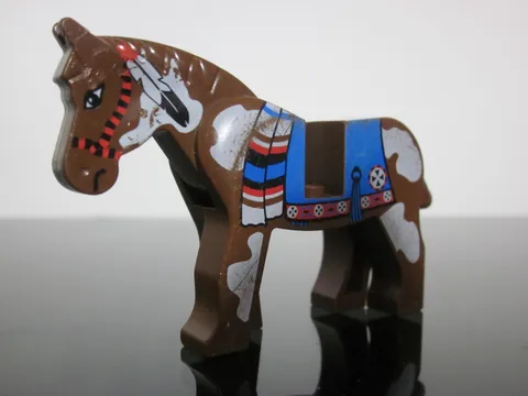 Lego Western Minifig Native American Indian Brown Painted Horse Only Vintage