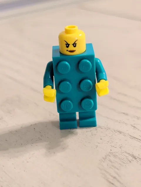 Lego Turquoise / Teal Brick Suit Girl Costume Minifigure