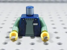 LEGO Sand Green w/ Dark Blue Printed Torso Minifig BL