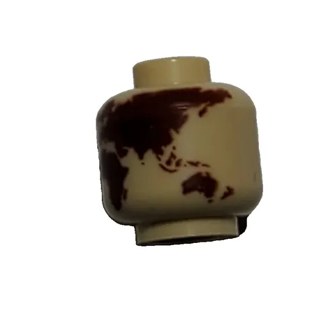 Lego Minifigure Head 3626pb2842 Globe World Map without Japan and Hawaii