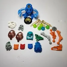 LEGO Bionicle Lot - Multiple Kanohi Masks& Faces, Partial Blue Toa, Zamor...