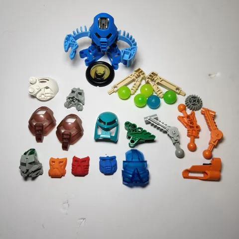 LEGO Bionicle Lot - Multiple Kanohi Masks& Faces, Partial Blue Toa, Zamor...