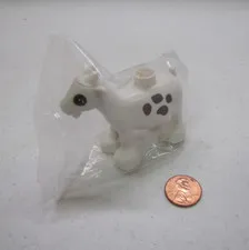 New Lego Duplo WHITE SPOTTED BILLY GOAT HORNS Animal Zoo replacement Farm House