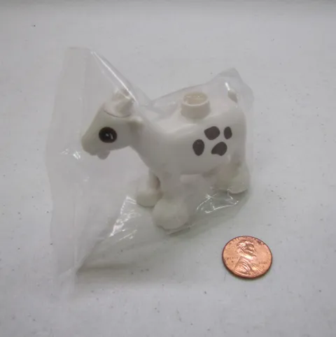 New Lego Duplo WHITE SPOTTED BILLY GOAT HORNS Animal Zoo replacement Farm House
