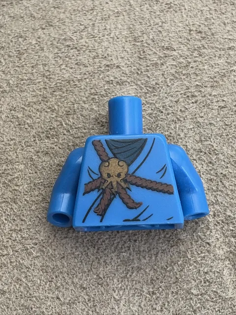 Lego Blue Torso Ninjago Brown Rope Gold Medallion Dark Blue Undershirt Jay
