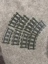 Lego Lot of 8 9V Train Track Pieces Old Dark Grey - Curved