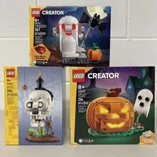 LEGO 40697 Halloween Pumpkin 40883 Skull Candle 40772 Luminous Ghost New