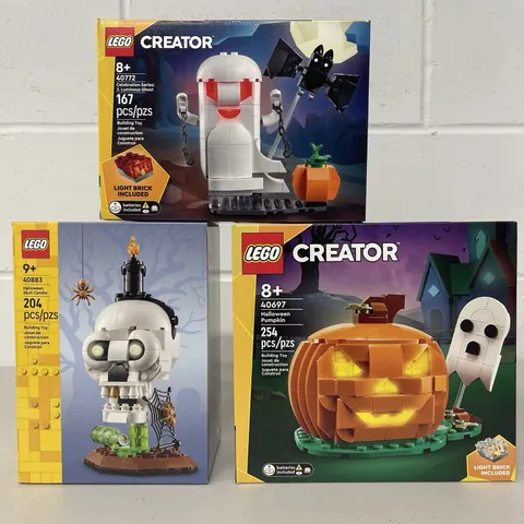 LEGO 40697 Halloween Pumpkin 40883 Skull Candle 40772 Luminous Ghost New