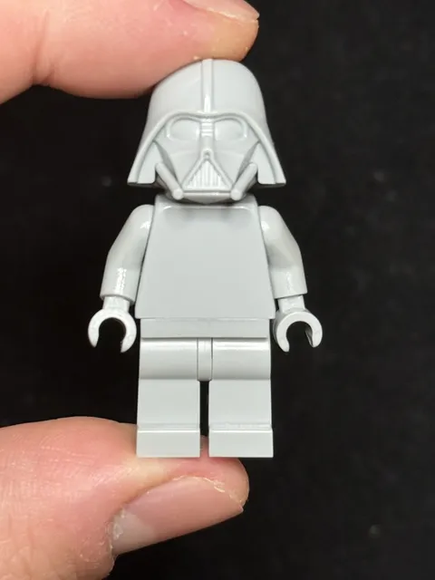 Official Lego bright light grey Monochrome Prototype Darth Vader Minifigure Rare