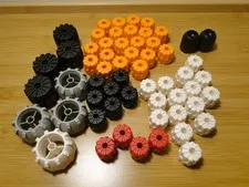LEGO Plastic Lot Rims Wheels  Vintage Orange Black Red White Space
