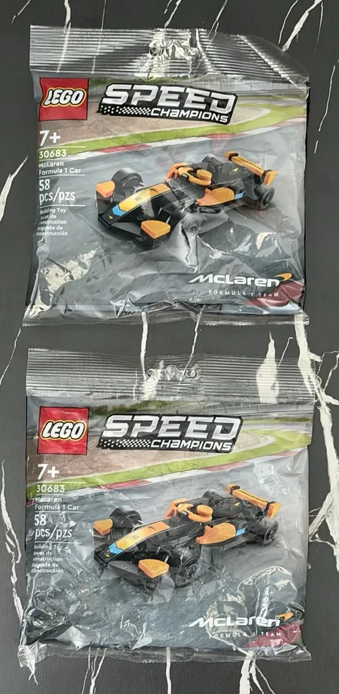 Lot of 2 LEGO 30683 Speed Champions McLaren Formula 1 Car 58 pcs/pzs Sets NIP