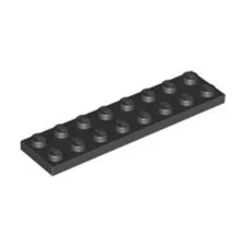 Lego Brick Part 10x Black 2x8 Studded Plate Thin Tile - 303426 3034 - NEW