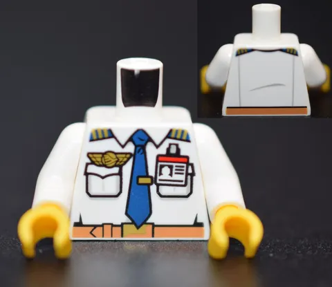 LEGO Minifigure Torso Pilot Blue Tie airplane pilot jet captain 60104 6150613