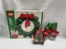 LEGO 40426 Christmas Wreath, Ornaments 854038 Reindeer 854037 Santa 854050 Duo