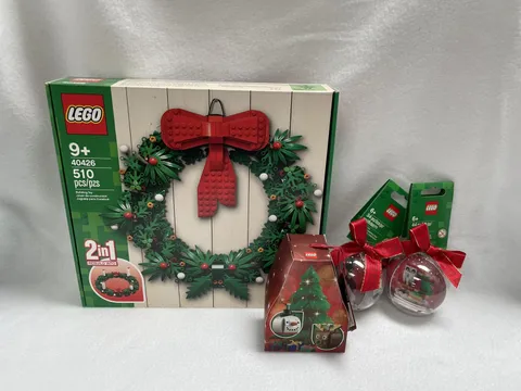 LEGO 40426 Christmas Wreath, Ornaments 854038 Reindeer 854037 Santa 854050 Duo