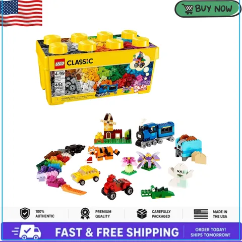 Classic Creative Brick Box 10696 Building Set Train Car Tiger Storage LEGO New