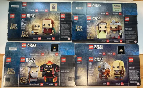 4x LEGO Lord of the Rings Brickheadz - EMPTY BOXES ONLY - 40630, 40631, 40632, +