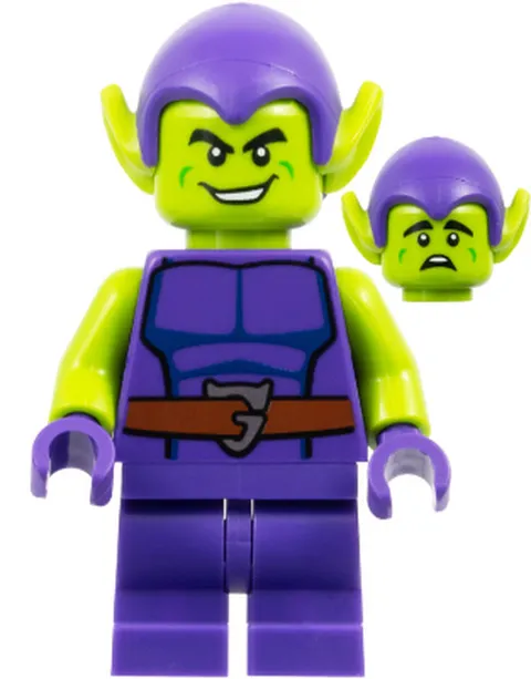 LEGO [No Color/Any Color] Green Goblin - Lime Skin, Dark Purple Outfit, Medium L