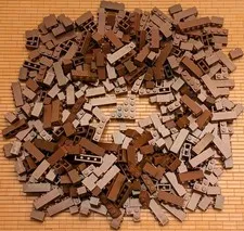 LEGO Bricks 475pcs Bulk Lot 1x1 1x2 1x3 1x4 2x2 Corner Cleaned MOC Brown Shades