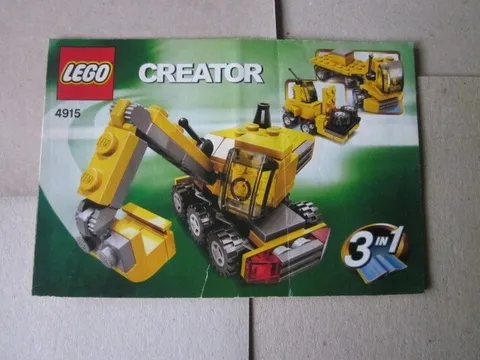 Lego Creator Building Instructions Instruction 4915, 3 in 1 Excavator Forklift