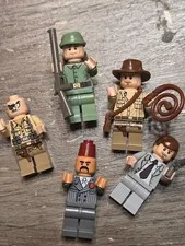 Lego Minifigure Kazim/ Indiana Jones open shirt and Grey suit /Russian Guard-